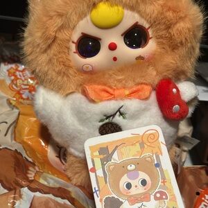 Adorable Brown and Orange Plush Doll